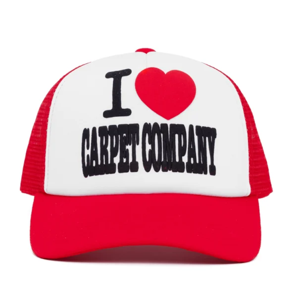 I Heart Carpet Trucker Hat - Red