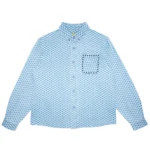 Carpetco Rhinestone Button Up Sky Blue Jacket 