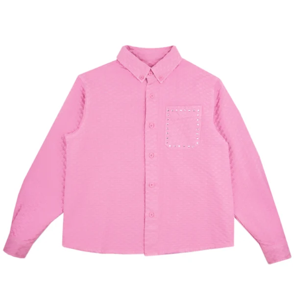 Carpetco Rhinestone Button Up Pink Jacket